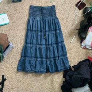 lapis jean looking maxi skirt